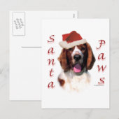 Welsh Springer Spaniel Santa Paws Feestdagenkaart (Voorkant / Achterkant)