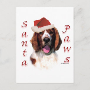 Welsh Springer Spaniel Santa Paws Feestdagenkaart