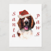 Welsh Springer Spaniel Santa Paws Feestdagenkaart (Voorkant)