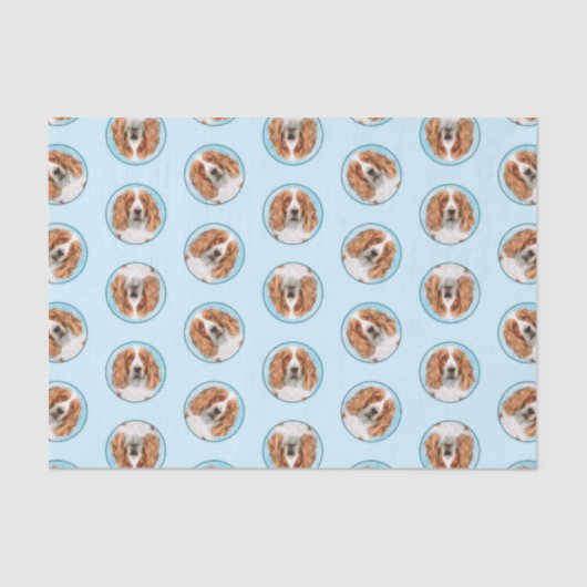 Welsh Springer Spaniel Schilderen Originele Hond A Tissuepapier (Voorkant)