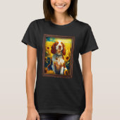 Welsh Springer Spaniël Schilderen Zonnebloem Bloem T-shirt (Voorkant)