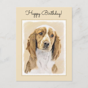 Welsh Springer Spaniel Schilderij - Originele Hond Briefkaart