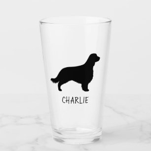Welsh Springer Spaniel Silhouet met Lange Staart Glas