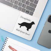 Welsh Springer Spaniel Silhouet met Lange Staart Sticker (Laptop met iPhone)