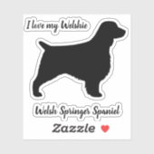 Welsh Springer Spaniel Silhouette Hondenras Sticker (Vel)
