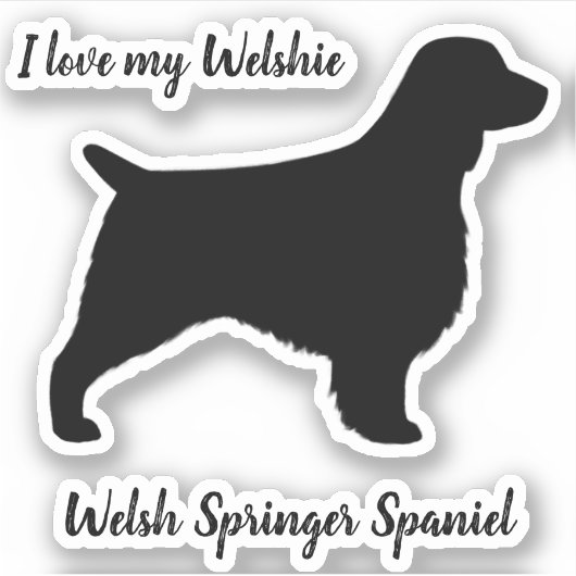 Welsh Springer Spaniel Silhouette Hondenras Sticker (Voorkant)