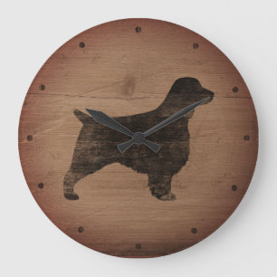 Welsh Springer Spaniel Silhouette Rustic Grote Klok