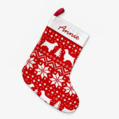 Welsh Springer Spaniel Silhouetten Honden Patroon Kleine Kerstsok (Voorkant (Hangend))