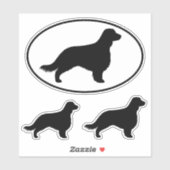 Welsh Springer Spaniel Silhouetten met Lange Staar Sticker (Vel)