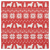 Welsh Springer Spaniel Silhouettes kerstmis Stof (Swatch)