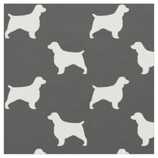 Welsh Springer Spaniel Silhouettes Pattern Stof (Close Up)