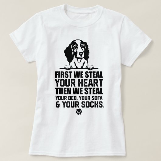 Welsh Springer Spaniel Steal je hart T-shirt (Design voorkant)