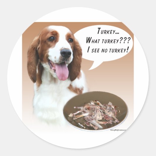 Welsh Springer Spaniel Turkije Ronde Sticker (Voorkant)