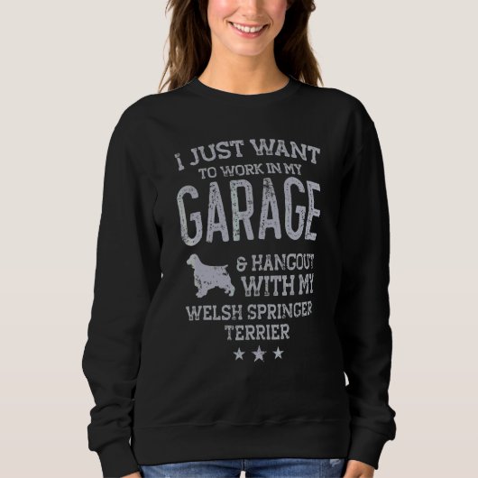 Welsh Springer Spaniel Vader Auto Garage Hangplek Trui (Voorkant)