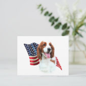 Welsh Springer Spaniel Vlag Briefkaart (Staand voorkant)