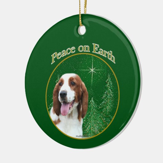 Welsh Springer Spaniel Vrede Keramisch Ornament (Links)