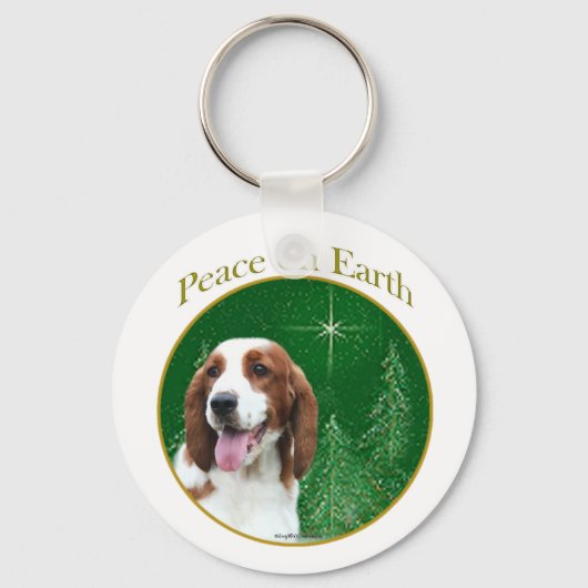 Welsh Springer Spaniel Vrede Sleutelhanger (Voorkant)