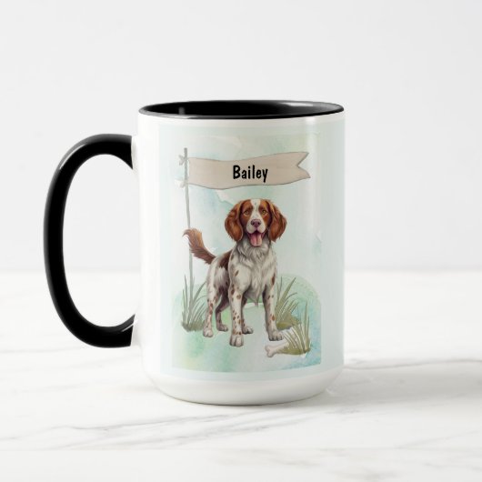 Welsh Springer Spaniel Watercolor Personalized Dog Mok (Links)