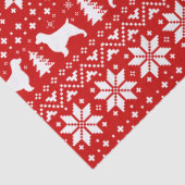 Welsh Springer Spaniels Kerstpatroon Rood Tissuepapier (Detail)
