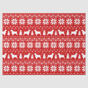 Welsh Springer Spaniels Kerstpatroon Rood Tissuepapier