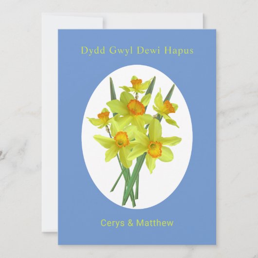 Welsh St David's Day Personalized Daffodils Kaart (Voorkant)