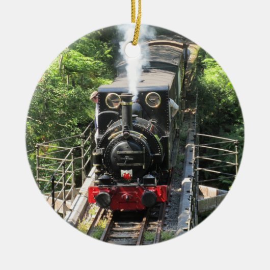 Welsh Steam Train. Keramisch Ornament (Voorkant)