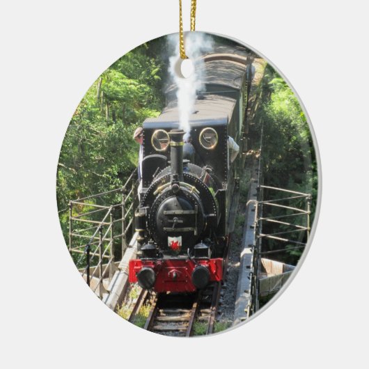 Welsh Steam Train. Keramisch Ornament (Links)