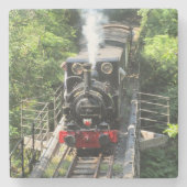 Welsh Steam Train. Stenen Onderzetter (Voorkant)