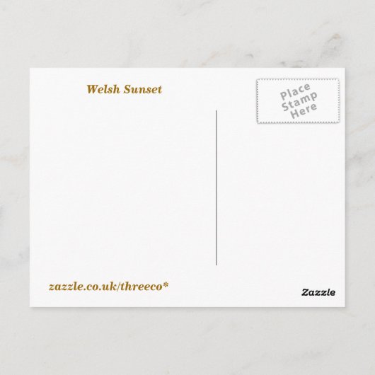 WELSH SUNSET BRIEFKAART (Achterkant)