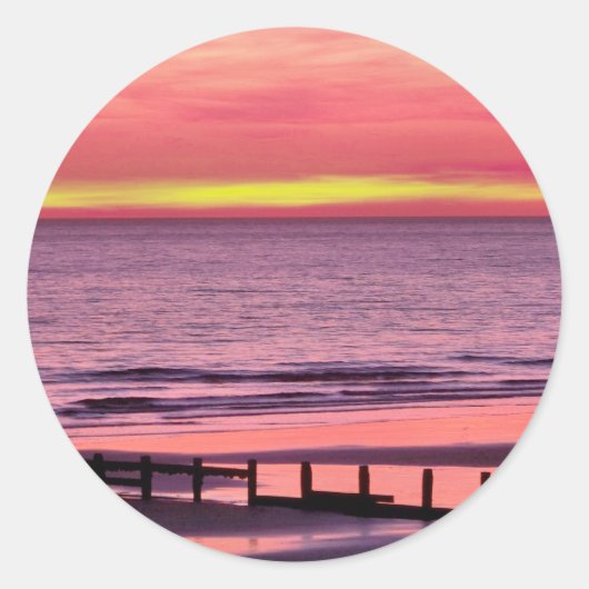 WELSH SUNSET RONDE STICKER (Voorkant)
