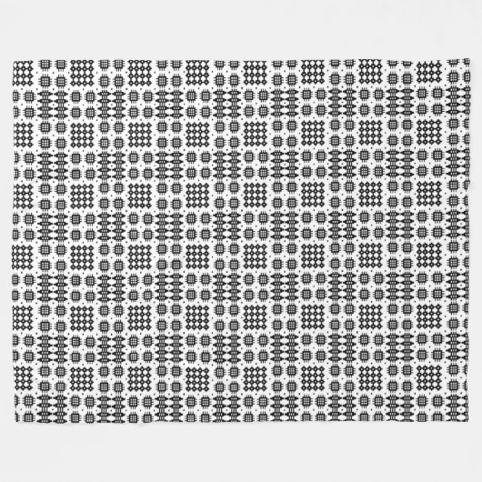 Welsh Tapestry Pattern Black White Fleece Blanket (Voorkant (Horizontaal))