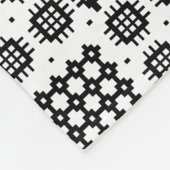 Welsh Tapestry Pattern Black White Fleece Blanket (Hoek)