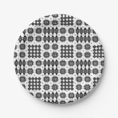 Welsh Tapestry Pattern Black White Paper Bord (Voorkant)