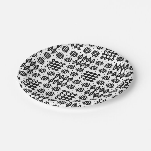 Welsh Tapestry Pattern Black White Paper Bord (Gekanteld)