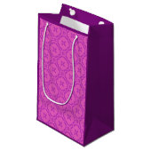 Welsh Tapestry Pattern, Bright Roze Small Gift Bag Klein Cadeauzakje (Voorkant Gekanteld)