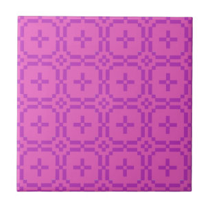 Welsh Tapestry Pattern, Chic Pink Ceramic Tile Tegeltje