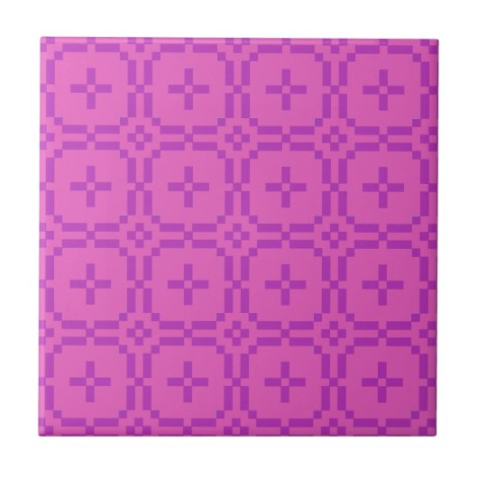 Welsh Tapestry Pattern, Chic Pink Ceramic Tile Tegeltje (Voorkant)