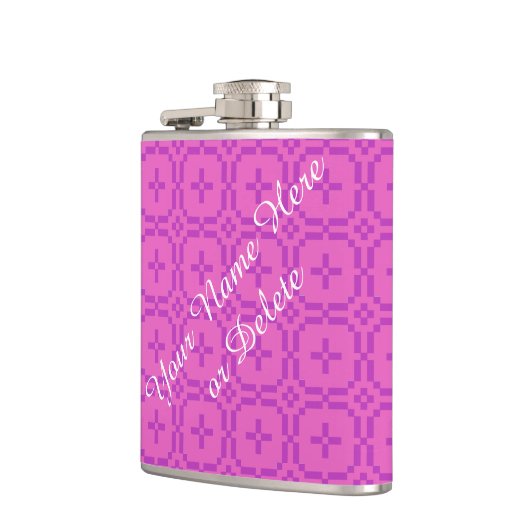 Welsh Tapestry Pattern, Chic Pink Custom Hip Flask Heupfles (Links)