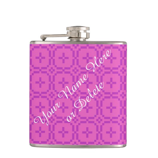 Welsh Tapestry Pattern, Chic Pink Custom Hip Flask Heupfles (Voorkant)