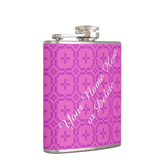 Welsh Tapestry Pattern, Chic Pink Custom Hip Flask Heupfles (Rechts)