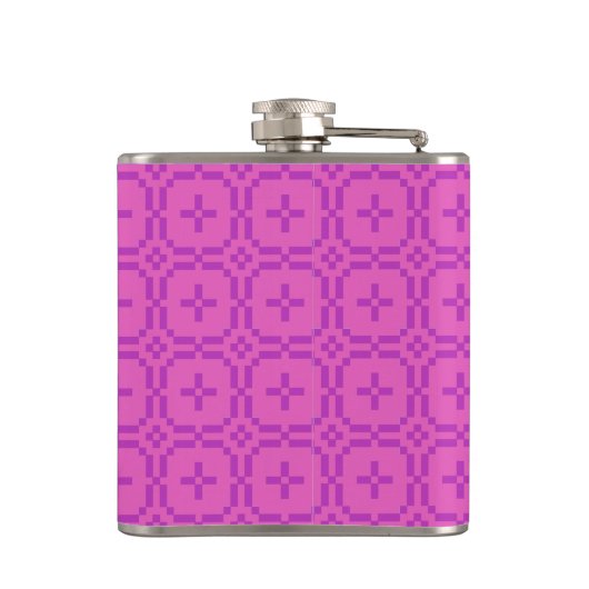 Welsh Tapestry Pattern, Chic Pink Custom Hip Flask Heupfles (Achterkant)