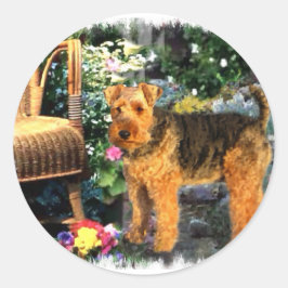 Welsh Terrier Art Gifts Ronde Sticker