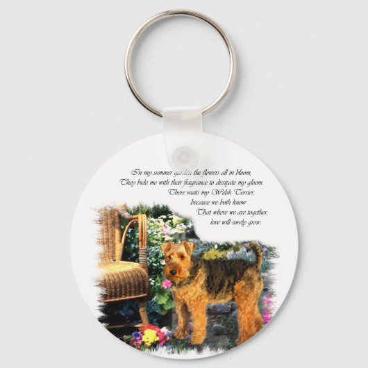 Welsh Terrier Art Gifts Sleutelhanger (Voorkant)