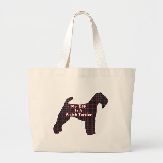 Welsh Terrier BFF Gifts Grote Tote Bag (Voorkant)