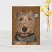 Welsh Terrier Birthday Humor Kaart (Gele Bloem)