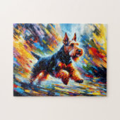 Welsh Terrier: Black and Tan Welshie Legpuzzel (Horizontaal)