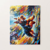 Welsh Terrier: Black and Tan Welshie Legpuzzel (Verticaal)