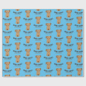 Welsh Terrier Blue Wrapping Paper Cadeaupapier (Vlak)