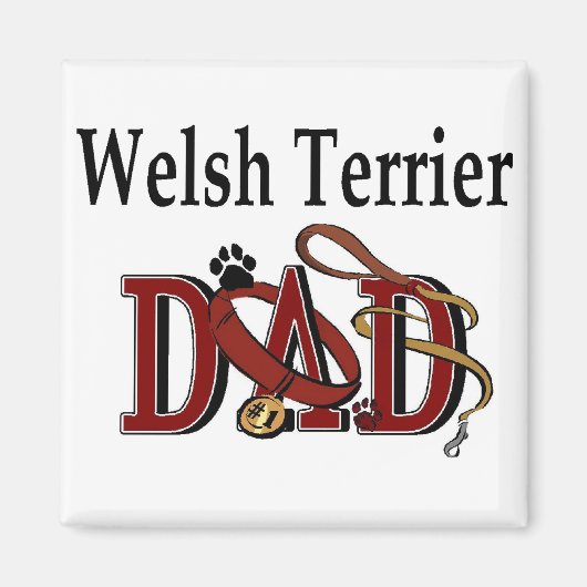 Welsh Terrier Cadeaus voor Vader Magneet (Voorkant)