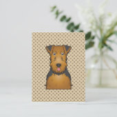 Welsh Terrier Cartoon Briefkaart (Staand voorkant)